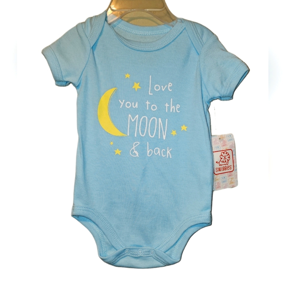 Swiggles Onesie 6-9M "Love you to the moon and back"